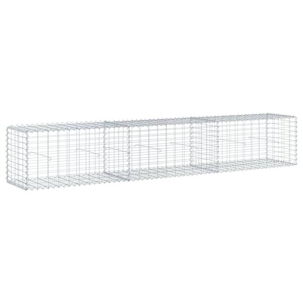 vidaXL Panier gabion avec couvercle 300x50x50 cm fer galvanisé