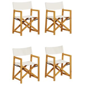 vidaXL Chaises de jardin pliables lot de 4 blanc crème tissu