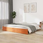 vidaXL Cadre de lit Cire marron 160 x 200 cm Bois de Pin Massif