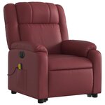vidaXL Fauteuil inclinable de massage électrique rouge bordeaux