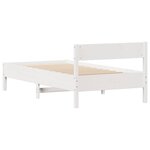 vidaXL Cadre de lit sans matelas blanc 90x190 cm bois de pin massif