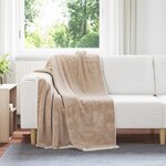 vidaXL Jeté Camel 130 x 150 cm Toison