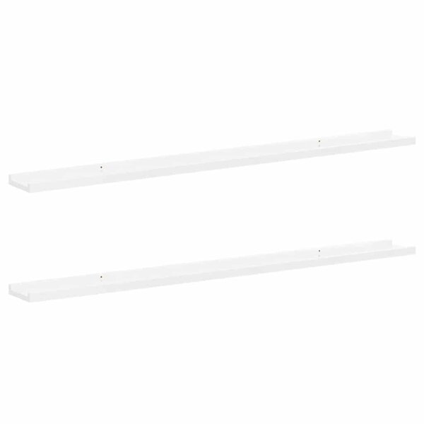 vidaXL Étagères murales 2 Pièces Blanc brillant 115x9x3 cm