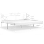 vidaXL Cadre de canapé-lit extensible Blanc Métal 90x200 cm