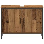 vidaXL Ensemble de mobilier de salle de bain avec porte 3 Pièces Marron