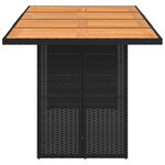 vidaXL Table de jardin et dessus en bois d'acacia noir résine tressée