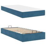 vidaXL Cadre de lit avec matelas avec matelas 2 Pièces Bleu Velours