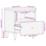 vidaXL Tables de chevet 2 Pièces 40x33x46 cm Bois de manguier solide