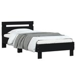 vidaXL Cadre de lit sans matelas avec tête de lit noir 75x190 cm