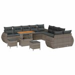 vidaXL Ensemble de canapé de jardin 13 Pièces Gris polyrotin