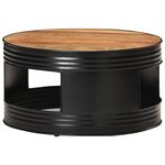 vidaXL Table basse Noir 68x68x36 cm Bois d'acacia massif
