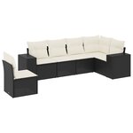 vidaXL Salon de jardin 6 Pièces avec coussins noir résine tressée