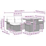 vidaXL Ensemble de canapé de jardin avec coussin 7 Pièces Gris Poly rotin