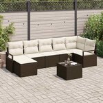 vidaXL Ensemble de canapé de jardin 8 Pièces Marron Poly rotin