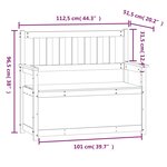vidaXL Banc Gris 112 5x51 5x96 5 cm Bois de pin massif