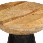vidaXL Table d'appoint noir Ø37x45 cm bois de manguier massif