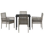 vidaXL Set de jardin 5 pièces avec coussins gris Poly Rattan