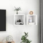 vidaXL Armoires murales 2 Pièces Blanc 37x37x37 cm Bois d’ingénierie