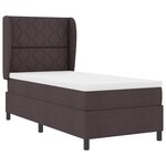 vidaXL Lit à ressorts avec matelas Marron foncé 90 x 200 cm tissu