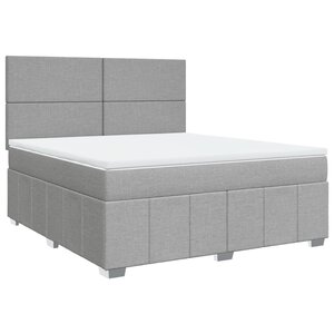 vidaXL Sommier à lattes de lit avec matelas Gris clair 180x200cm Tissu