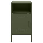 vidaXL Table de chevet vert olive 36x39x68 cm acier laminé à froid