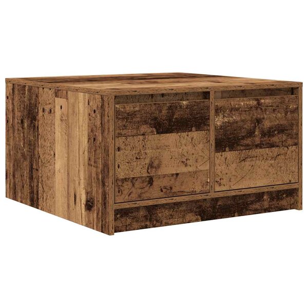 vidaXL Table basse avec tiroirs vieux bois 70 5x70x40 cm