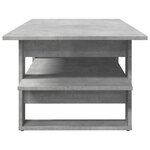 vidaXL Table basse gris béton 102x55x42 cm bois d'ingénierie