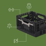 Pack and Move - Lot 3 Bacs Rangement Pliables - Charge 5 kg - 27 5 x 37 x 19 cm - Stockage Outillage - Rangement Facile - Robustes - 15L