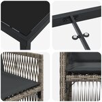 vidaXL Ensemble de salle à manger de jardin 9 pièces avec coussins Gris Poly Rattan