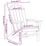 vidaXL Chaise Adirondack noire  74 x 82 x 91 cm  HDPE