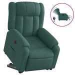 vidaXL Fauteuil inclinable électrique vert foncé tissu
