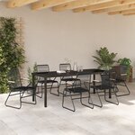 vidaXL Ensemble de salle à manger de jardin 7 pièces Noir Rattan PVC