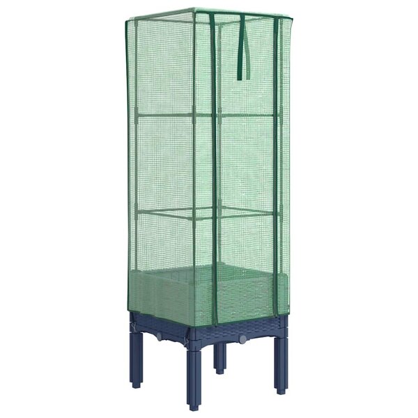 vidaXL Jardinière surélevée avec housse aspect rotin 40x40x140 cm