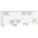 vidaXL Buffets 3 Pièces blanc 60x35x70 cm bois d'ingénierie