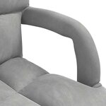 vidaXL Fauteuil de sol ajustable Gris clair Velours