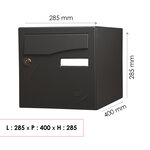 Boîte aux lettres Préface 2 portes noir sablé ral 2100 ms