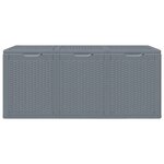 vidaXL Boîte de rangement de jardin gris PP rotin 270 L