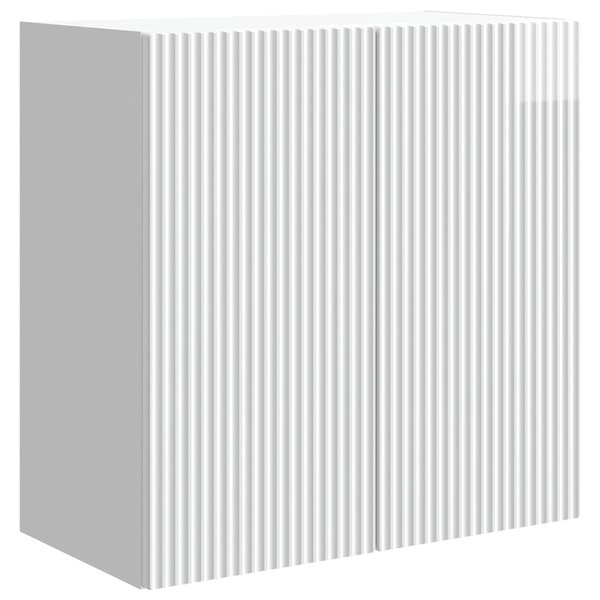 vidaXL Armoire Murale 59 x 31 x 60 cm Bois d'ingénierie Blanc brillant