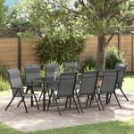 vidaXL Ensemble de salle à manger de jardin 9 pièces en rotin synthétique gris