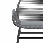 vidaXL Ensemble à manger jardin coussins 5 Pièces gris poly rotin verre
