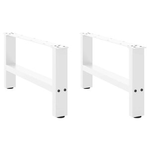 vidaXL Pieds de table basse Blanc 2 pièces 60 x (30-31) cm Acier