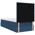 vidaXL Lit ottoman avec matelas bleu 90x200 cm tissu