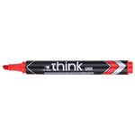 Marqueur permanent think pointe biseautée 1.5-5mm rouge séchage rapide peu odorant deli