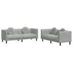 vidaXL Ensemble de canapés 2 Pièces avec coussins gris clair velours