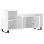 vidaXL Meuble TV Blanc brillant 100x35x55 cm Bois d'ingénierie