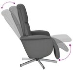 vidaXL Fauteuil inclinable avec repose-pieds gris foncé tissu