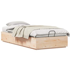 vidaXL Cadre de lit ottoman Naturel 90 x 200 cm Pin massif