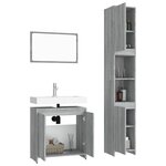 vidaXL Ensemble de meubles de salle de bain 3 Pièces Sonoma gris