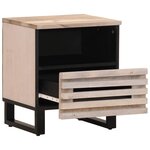 vidaXL Tables de chevet 2 Pièces 40x34x46 cm bois manguier massif blanchi