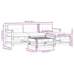 vidaXL Salon de jardin 5 Pièces avec coussins bois massif